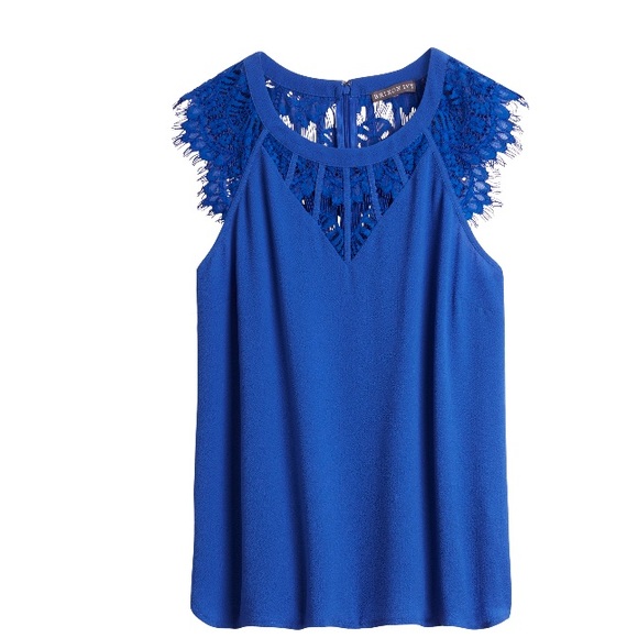 Brixton Ivy Jarred Lace Detail Cap Sleeve Blouse - Picture 2 of 7